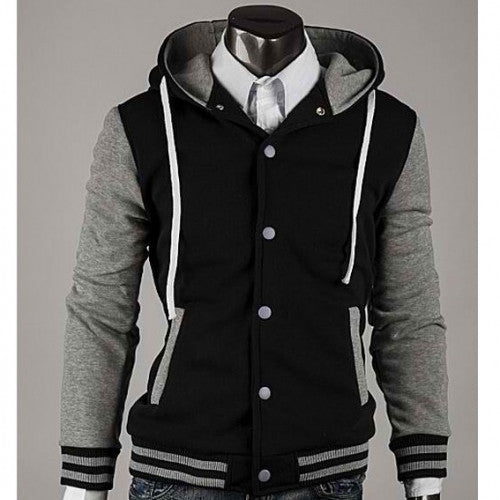 Mens Slim Fit Baseball Jacket Varsity Hoodies